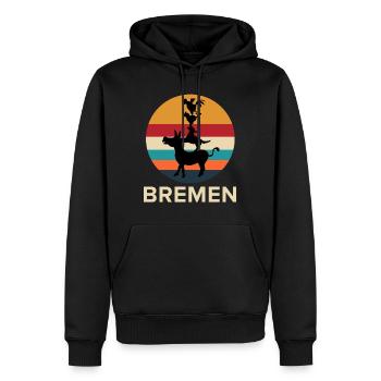 Musiciens de la ville de Brême, cadeau de Brême - Sweat à capuche Premium bio Homme - noir - Devant - Nico (187cm)