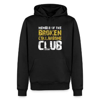 Membre du club de clavicule cassée impression drôle - Sweat à capuche Premium bio Homme - noir - Devant - Nico (187cm)