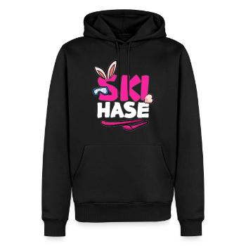 SKI HASE Skihase Schneehase Schnee Häschen - Männer Premium Bio Hoodie - Schwarz - Vorne - Nico (187cm)