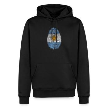 Argentinien - Männer Premium Bio Hoodie - Schwarz - Vorne - Nico (187cm)