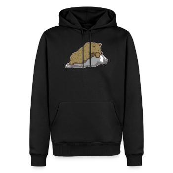 Cadeau de la jungle du parc animalier zoo animal ours brun - Sweat à capuche Premium bio Homme - noir - Devant - Nico (187cm)