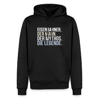 Eisenbahner - Männer Premium Bio Hoodie - Schwarz - Vorne - Nico (187cm)