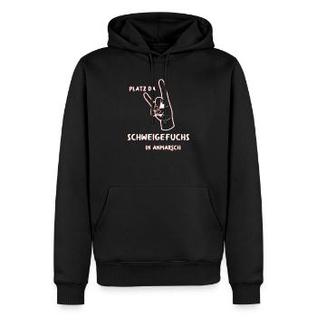 Schweigefuchs Erzieher Pädagoge Lehrer Geschenk - Männer Premium Bio Hoodie - Schwarz - Vorne - Nico (187cm)