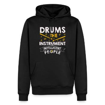 Cadeau de batteur drôle de batterie - Sweat à capuche Premium bio Homme - noir - Devant - Nico (187cm)