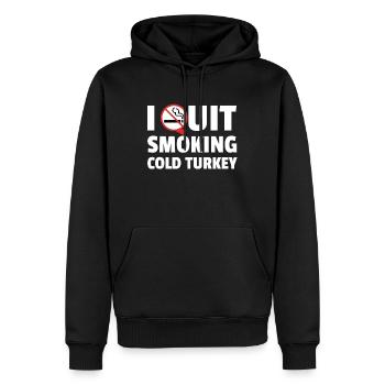 J'ai arrêté de fumer la dinde froide - Sweat à capuche Premium bio Homme - noir - Devant - Nico (187cm)