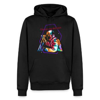 Vermessungstechniker - Männer Premium Bio Hoodie - Schwarz - Vorne - Nico (187cm)