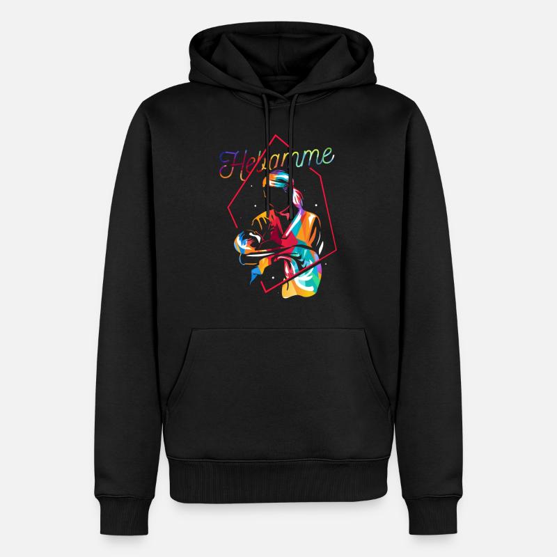 Hebamme Geschenk - Männer Premium Bio Hoodie - Schwarz