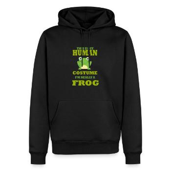 Frosch Tier Geschenk - Männer Premium Bio Hoodie - Schwarz - Vorne - Nico (187cm)