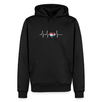 Herzschlag Pays-Bas Coeur Hollande Drapeau Cadeau - Sweat à capuche Premium bio Homme - noir - Devant - Nico (187cm)
