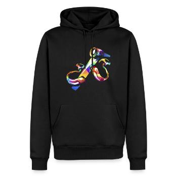 audiologiste - Sweat à capuche Premium bio Homme - noir - Devant - Nico (187cm)