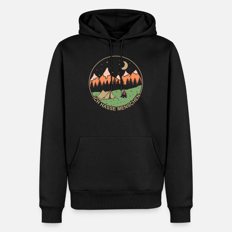 Ich hasse Menschen - Männer Premium Bio Hoodie - Schwarz