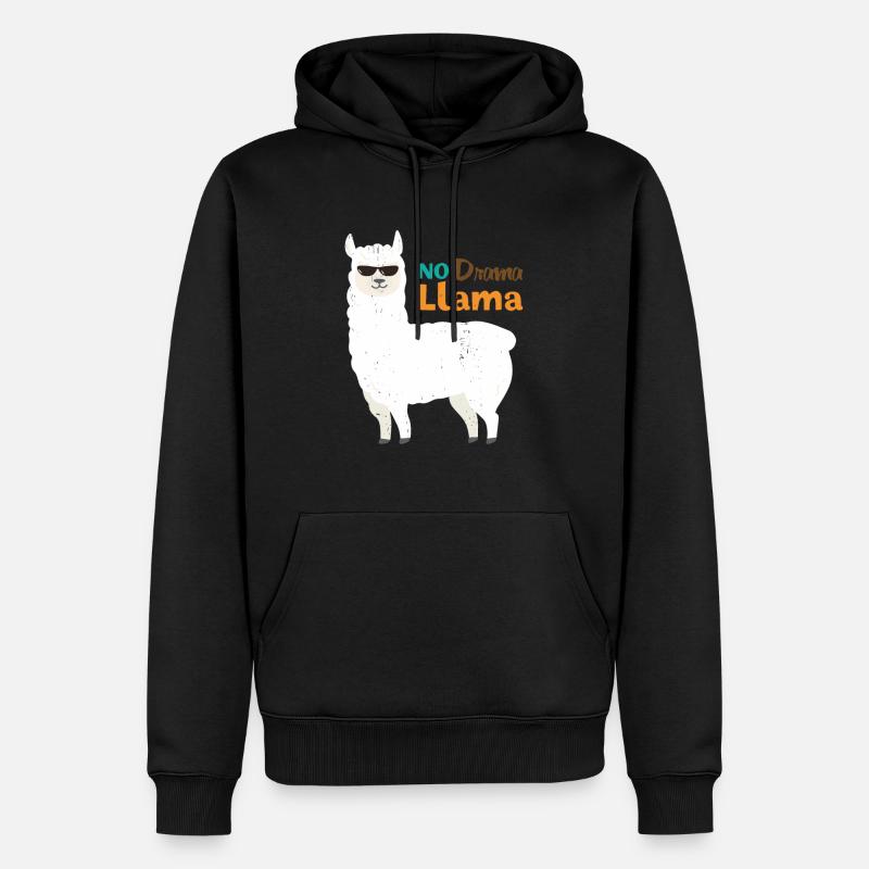 Lama Alpaka Tier Geschenk - Männer Premium Bio Hoodie - Schwarz