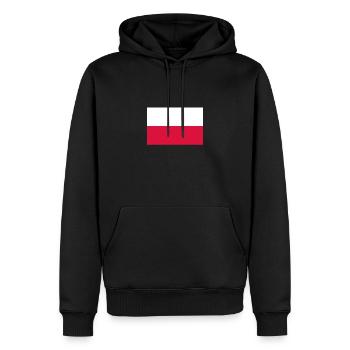 Drapeau pologne drapeau polonais polonais Pologne - Sweat à capuche Premium bio Homme - noir - Devant - Nico (187cm)