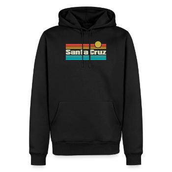 70er 80 CA Retro Sunset Santa Cruz T-Shirt - Sweat à capuche Premium bio Homme - noir - Devant - Nico (187cm)