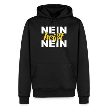 Nein heisst nein - Männer Premium Bio Hoodie - Schwarz - Vorne - Nico (187cm)