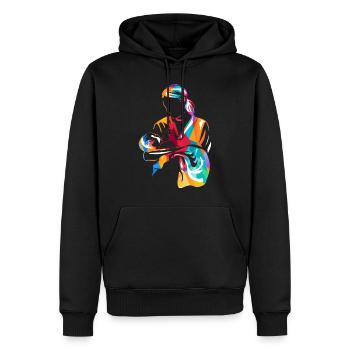 Hebamme Geschenk - Männer Premium Bio Hoodie - Schwarz - Vorne - Nico (187cm)