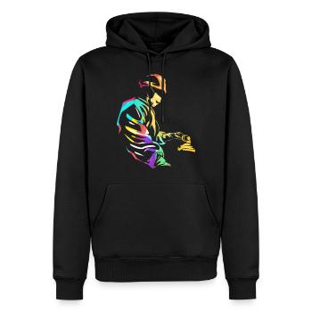 Cadeau d'anesthésie anesthésiste - Sweat à capuche Premium bio Homme - noir - Devant - Nico (187cm)