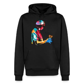 Anesthésiste Anesthésiste - Sweat à capuche Premium bio Homme - noir - Devant - Nico (187cm)