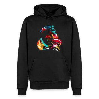 anesthésiste - Sweat à capuche Premium bio Homme - noir - Devant - Nico (187cm)