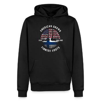 Finnland Nation Fahne Geschenk - Männer Premium Bio Hoodie - Schwarz - Vorne - Nico (187cm)