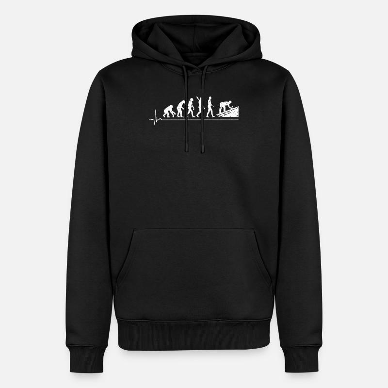 Dachdecker Evolution - Männer Premium Bio Hoodie - Schwarz