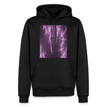 Fraktal Blitze - Männer Premium Bio Hoodie - Schwarz - Vorne - Nico (187cm)