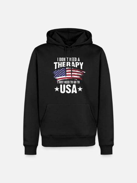 USA America - Men’s Premium Organic Hoodie - black