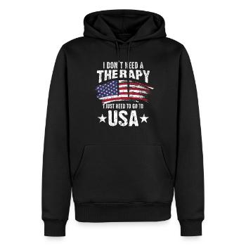 USA Nation Fahne Geschenk - Männer Premium Bio Hoodie - Schwarz - Vorne - Nico (187cm)