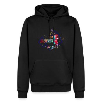 Badminton Sport - Männer Premium Bio Hoodie - Schwarz - Vorne - Nico (187cm)