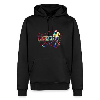 Floorball Floorball - Sweat à capuche Premium bio Homme - noir - Devant - Nico (187cm)