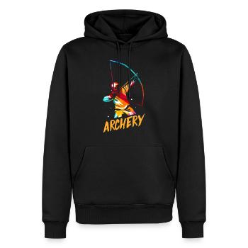 Bogenschießen Geschenk - Männer Premium Bio Hoodie - Schwarz - Vorne - Nico (187cm)