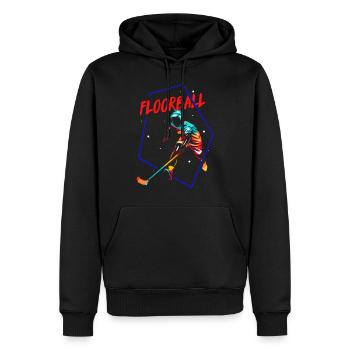 Cadeau Floorball - Sweat à capuche Premium bio Homme - noir - Devant - Nico (187cm)