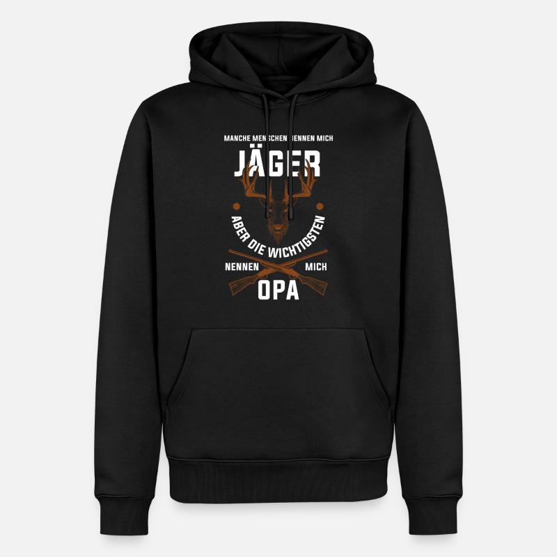 Jäger Opa - Männer Premium Bio Hoodie - Schwarz