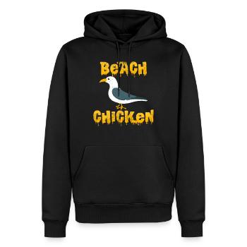 Beach Chicken Cool Möwe Seevogel Wildnis Geschenk - Männer Premium Bio Hoodie - Schwarz - Vorne - Nico (187cm)
