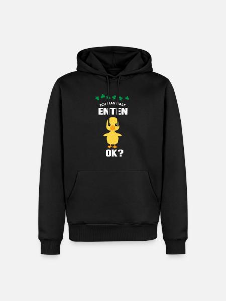 Ente - Männer Premium Bio Hoodie - Schwarz
