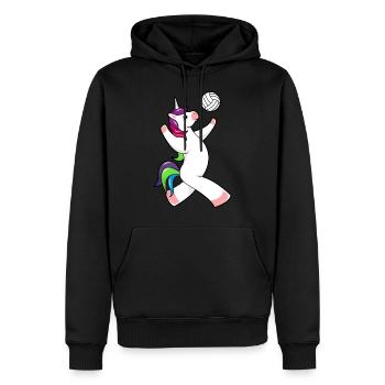 Volleyball Licorne Joueur de volleyball Volleyballer - Sweat à capuche Premium bio Homme - noir - Devant - Nico (187cm)