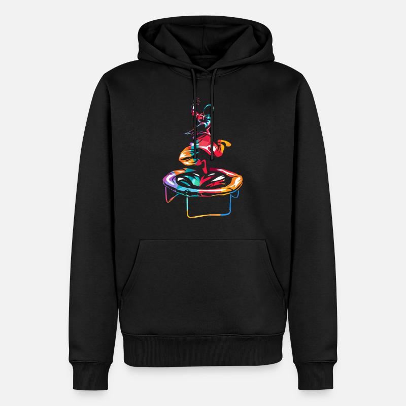 Trampolin - Männer Premium Bio Hoodie - Schwarz