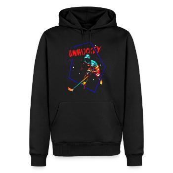 Floorball Floorball - Sweat à capuche Premium bio Homme - noir - Devant - Nico (187cm)