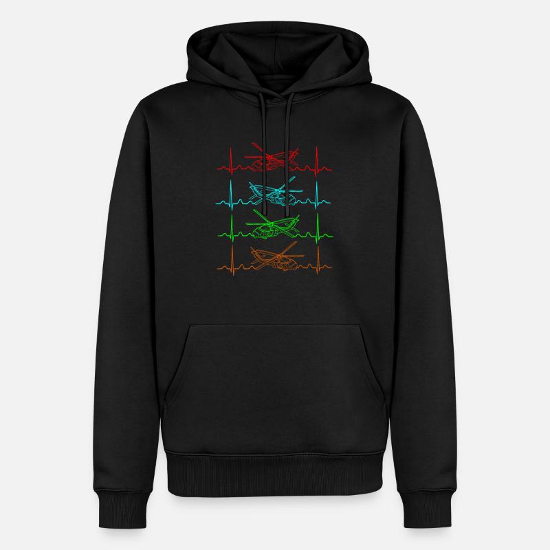Battement de coeur d'hélicoptère - Sweat à capuche Premium bio Homme - noir