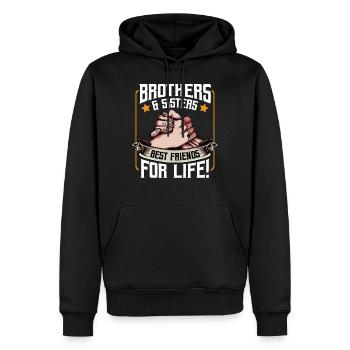 Bruder Und Schwester Beste Freunde Spruch Geschenk - Männer Premium Bio Hoodie - Schwarz - Vorne - Nico (187cm)