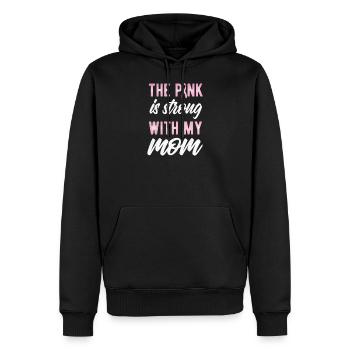 Cancer Ribbon Pink ist mit meiner Mutter Unterstützung - Männer Premium Bio Hoodie - Schwarz - Vorne - Nico (187cm)