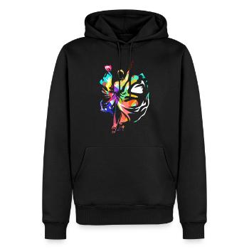 Flamenco - Sweat à capuche Premium bio Homme - noir - Devant - Nico (187cm)