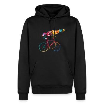 art cyclisme - Sweat à capuche Premium bio Homme - noir - Devant - Nico (187cm)