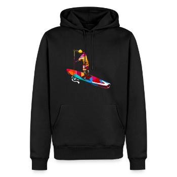 Paddelboarden - Männer Premium Bio Hoodie - Schwarz - Vorne - Nico (187cm)