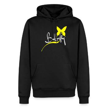 Cadeau animal papillon - Sweat à capuche Premium bio Homme - noir - Devant - Nico (187cm)