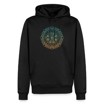 Wikinger Vegvisir mit Wikingergebet verlauf - Männer Premium Bio Hoodie - Schwarz - Vorne - Nico (187cm)