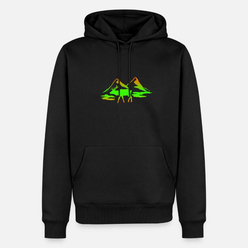 Elch Tier Geschenk - Männer Premium Bio Hoodie - Schwarz