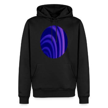 Anneaux fractaux ovales - Sweat à capuche Premium bio Homme - noir - Devant - Nico (187cm)
