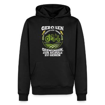 Tracteur véhicule - Sweat à capuche Premium bio Homme - noir - Devant - Nico (187cm)