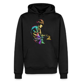 anesthésiste - Sweat à capuche Premium bio Homme - noir - Devant - Nico (187cm)